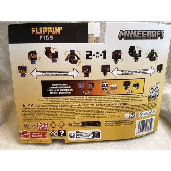 Minecraft Flippin Figs 2-In-1 Sunny & Ender Dragon Figures For Ages 6+ - Picture 3 of 4